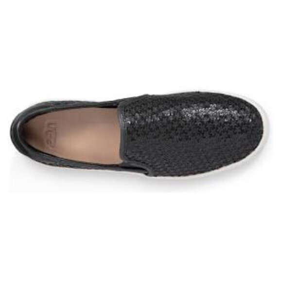 UGG women's CAS Glitter sneakers slip-on 10 stars sparkly black flats - Picture 1 of 9